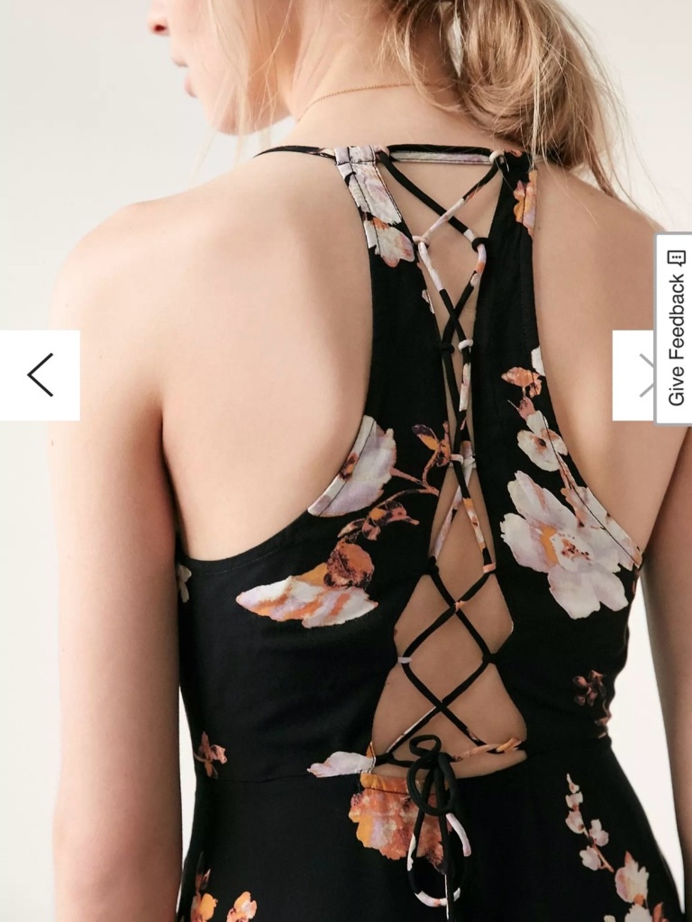 Urban Outfitters Black/Multi-Colored Floral Spaghetti-Strap Mock Wrap Dress-S